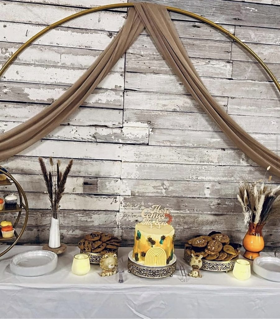 baby shower table setup at 1881 Occasions in Hilliard, FL