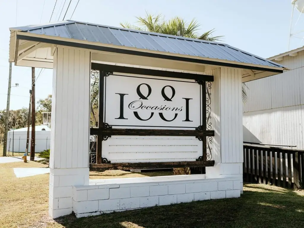 venue sign for 1881 Occasions in Hilliard, FL