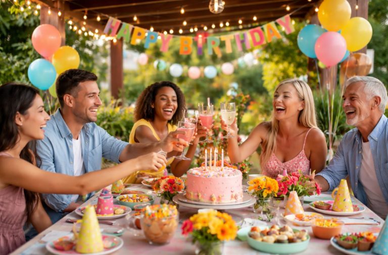 family celebrating a birthday party at 1881 Occasions in Hilliard, FL